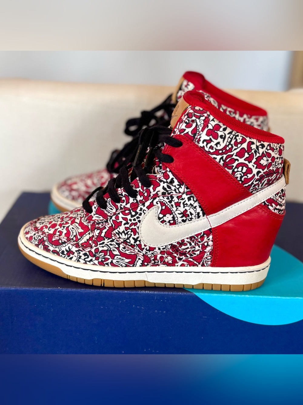 Nike x Liberty Of London Dunk Hidden Wedge Sky-High Womens Size 6.5 Sneakers